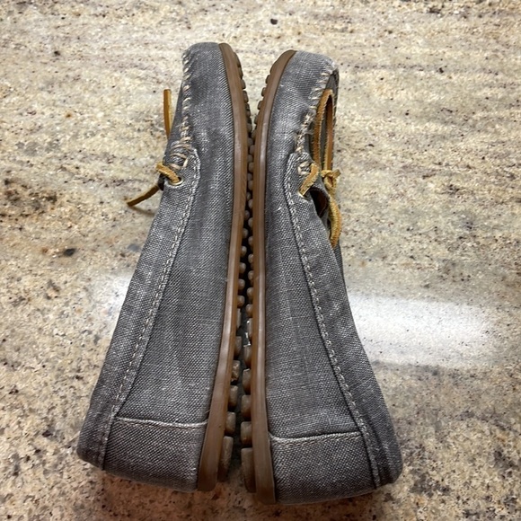 MINNETONKA canvas gray boat shoes size 7 - Picture 5 of 11